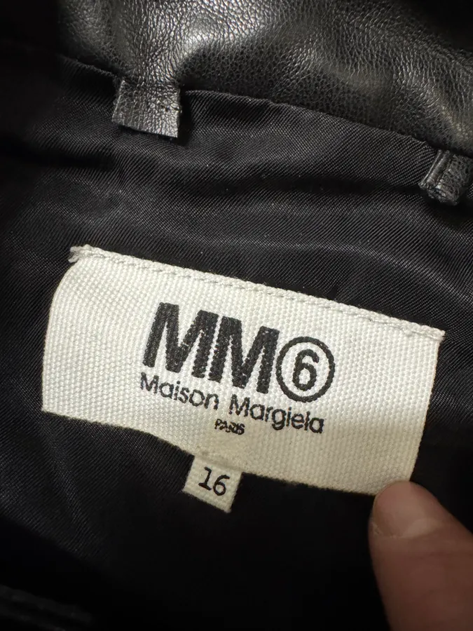 Maison Margiela MM6 5-Zip Biker Black Faux Leathet Jacket - Image 14
