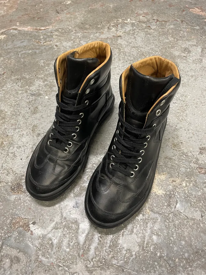 Maison Margiela MM6 Black High Pure Leather Boots - Image 3