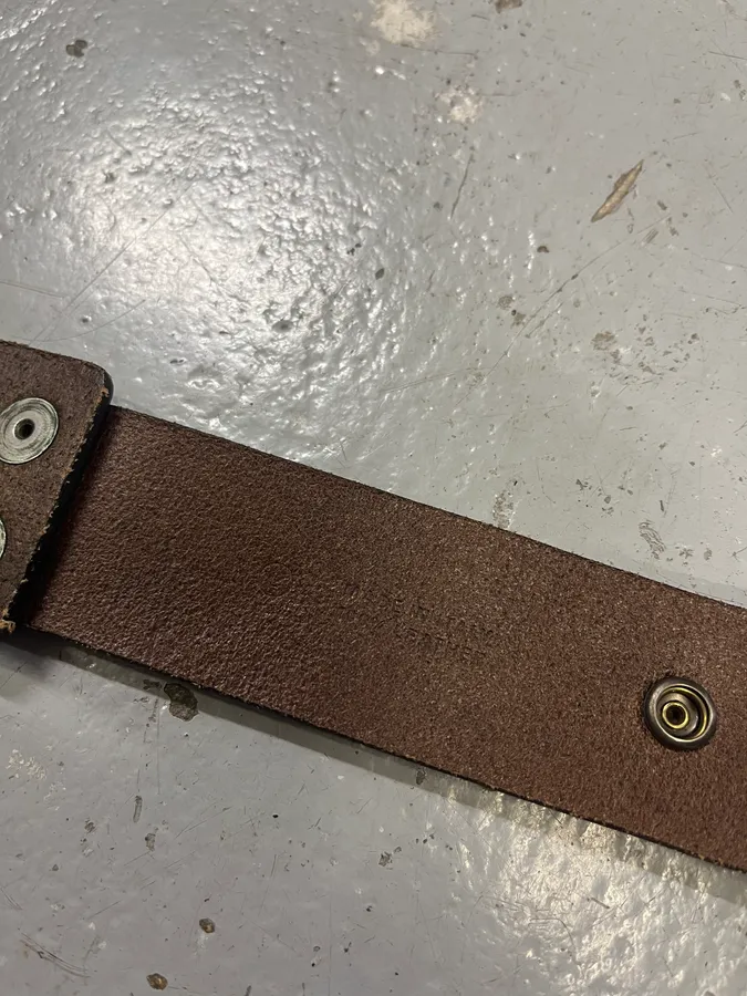 Maison Margiela MM6 Brown Leather Architectural Irregular Leather Belt - Image 13