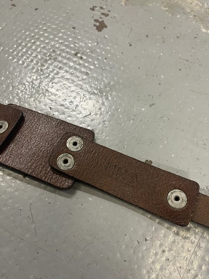 Maison Margiela MM6 Brown Leather Architectural Irregular Leather Belt - Image 9