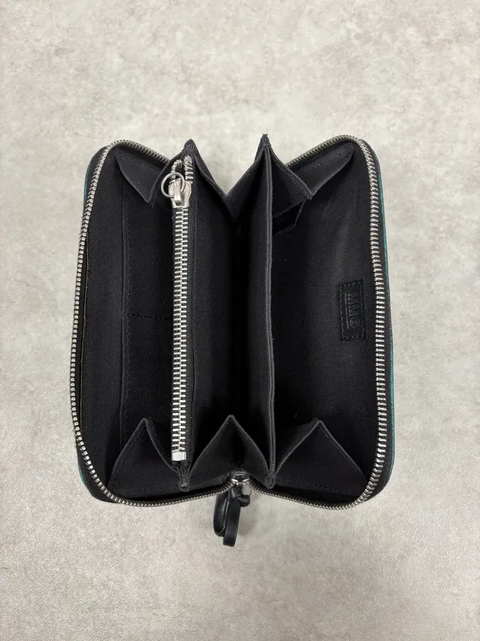 Maison Margiela MM6 Turquoise Spray Leather Wallet - Image 3