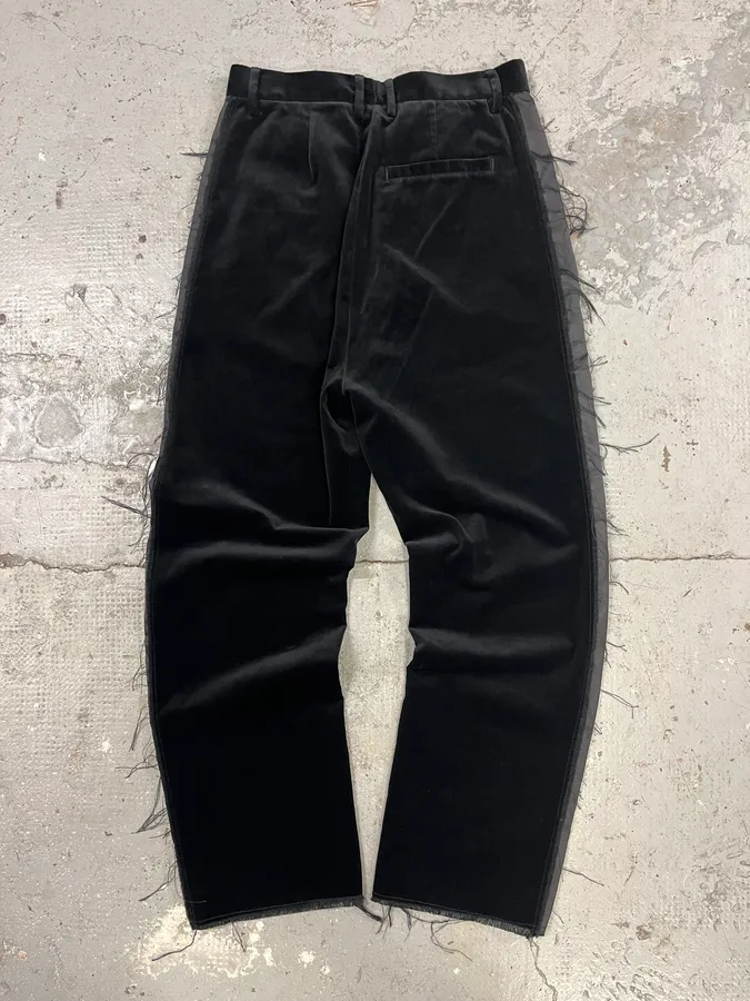 Maison Margiela MM6 Velvet Distressed Lines Pants - Image 8