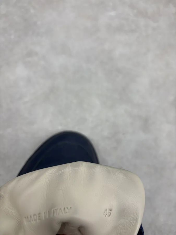 Maison Margiela Navy Leather Sneakers - Image 8