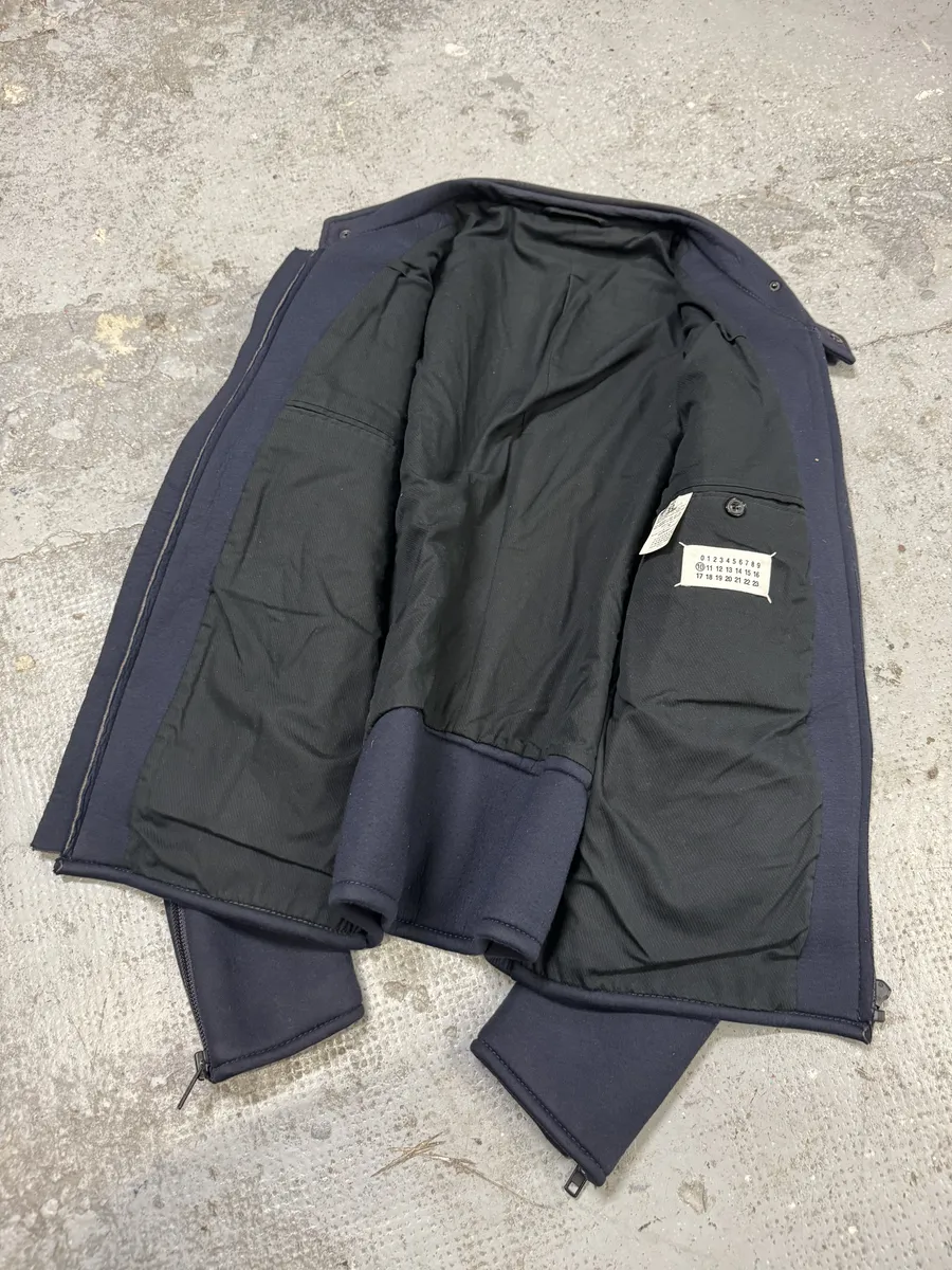 Maison Margiela Navy Neoprene 5 Zips Jacket - Image 7