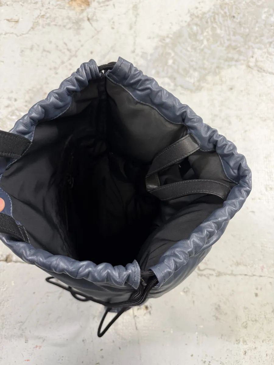 Maison Margiela Navy Puffer Leather Backpack - Image 10