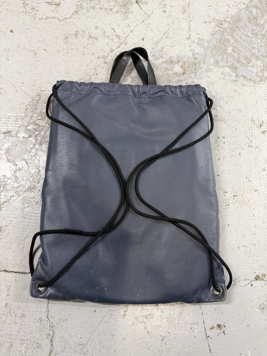 Maison Margiela Navy Puffer Leather Backpack - Image 4