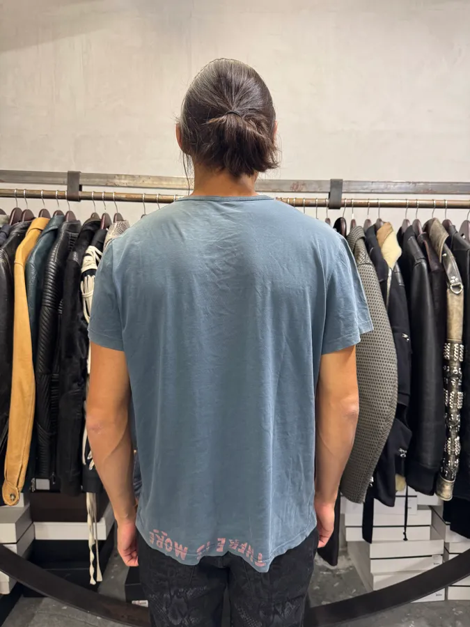 Maison Margiela Poem V Neck Blue Grey T-Shirt - Image 3