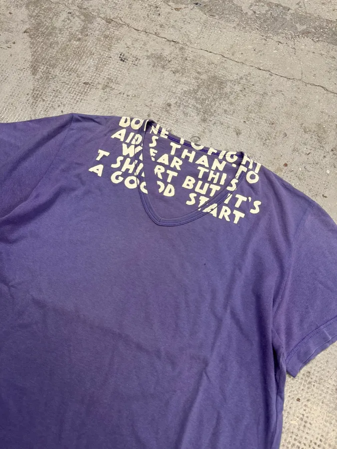Maison Margiela Poem V Neck Purple T-Shirt - Image 4