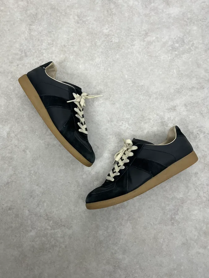 Maison Margiela Replica Black Suede Gats Leather Sneakers - Image 3