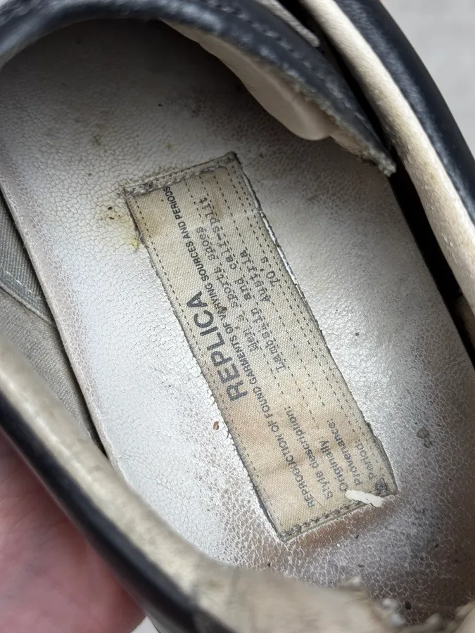 Maison Margiela Replica Brown Leather Low Sneakers - Image 7