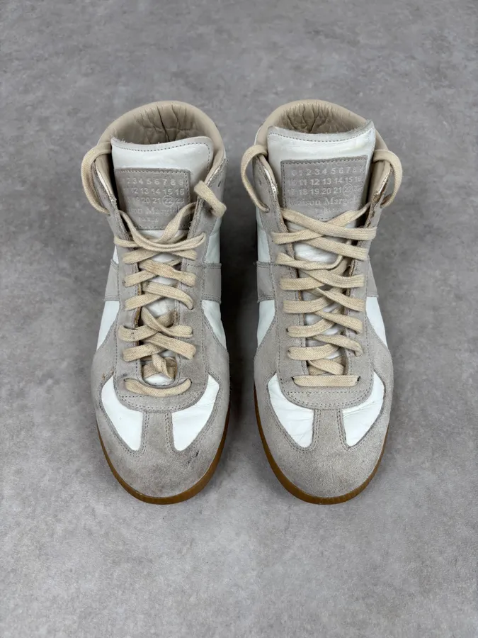 Maison Margiela Replica Gats White High Leather Sneakers - Image 2