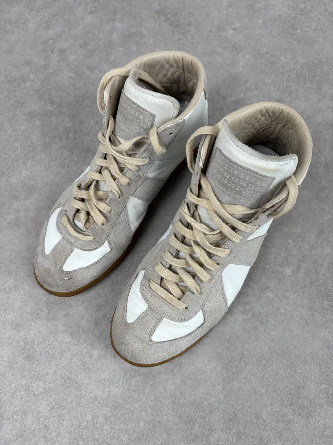 Maison Margiela Replica Gats White High Leather Sneakers - Image 3