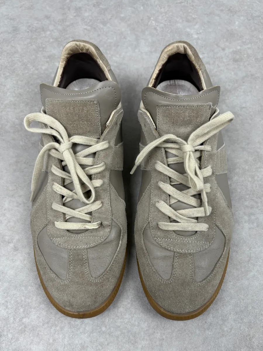 Maison Margiela Replica Grey Army Suede Leather Sneakers - Image 2