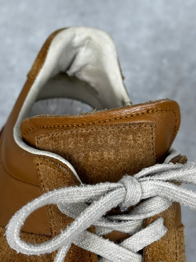 Maison Margiela Replica Mustard Leather Army Sneakers - Image 3