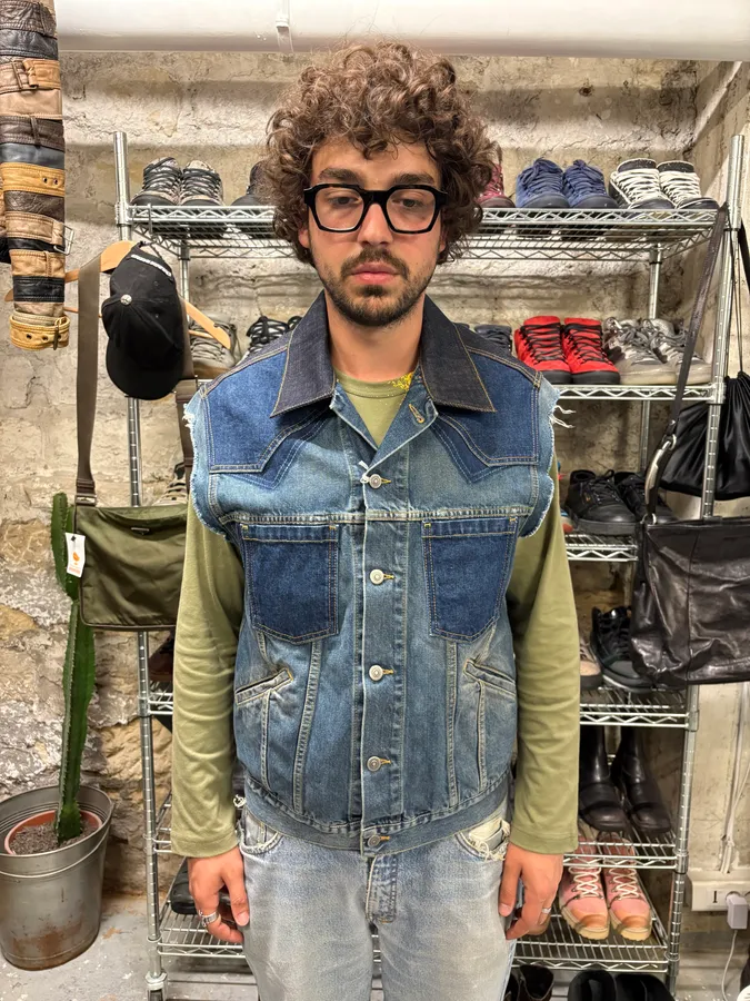Maison Margiela Reworked Sleeveless Denim Jacket - Image 4