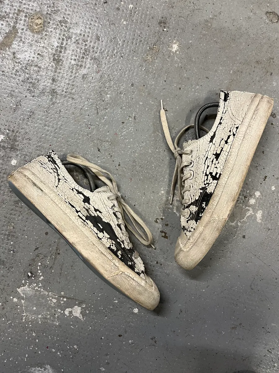 Maison Margiela x Converse White Cracked Painted Low Shoes - Image 6