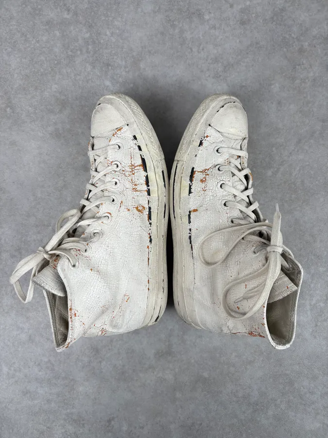 Maison Margiela x Converse White Painted Sneakers - Image 5