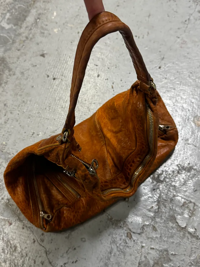 Marc Jacobs Camel Tan Leather Quilted Squared Shoulder Bag - Image 10