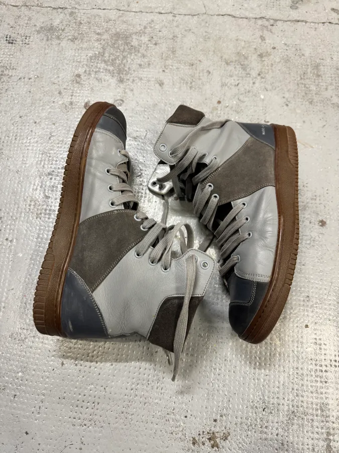 Marc Jacobs Grey Leather Gum High Sneakers - Image 2