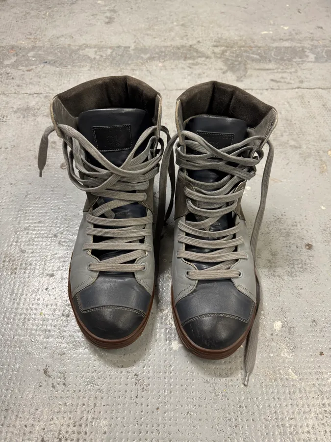 Marc Jacobs Grey Leather Gum High Sneakers - Image 3