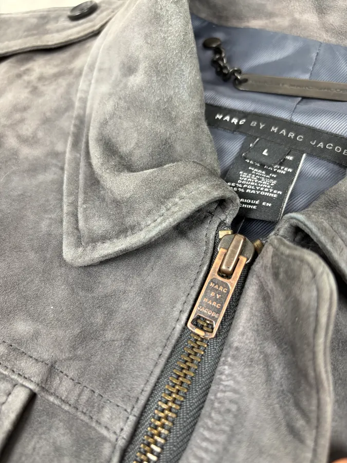 Marc Jacobs Grey Suede Leather Premium Jacket - Image 9