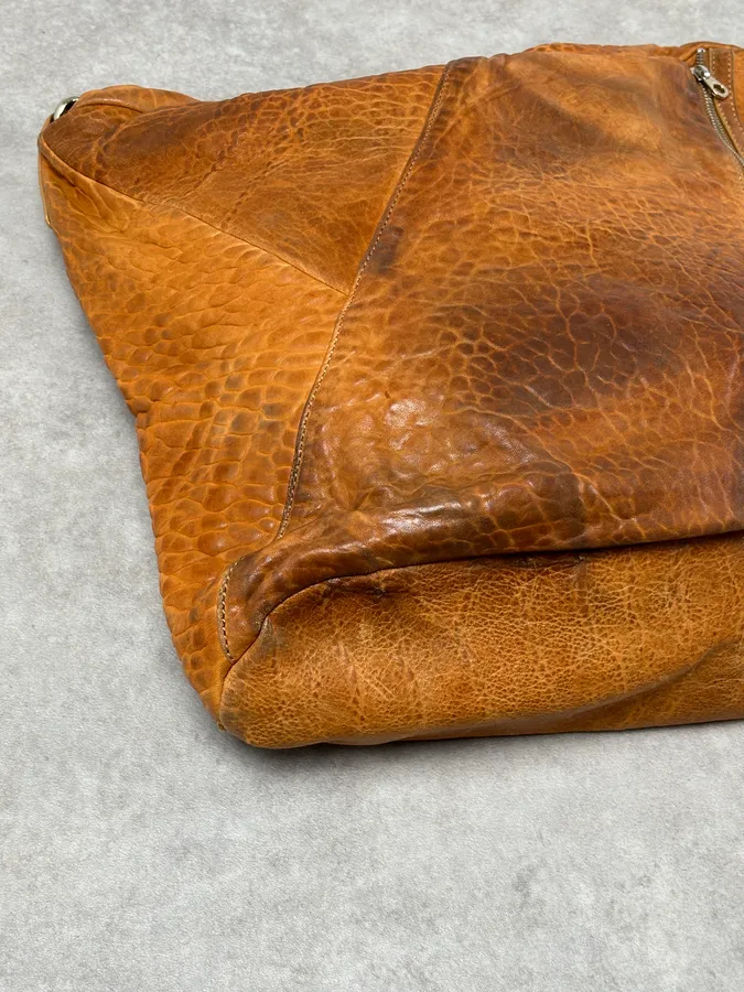Marc Jacobs Orange Grained Leather Avant-Garde Multi Zips Handle Bag - Image 12