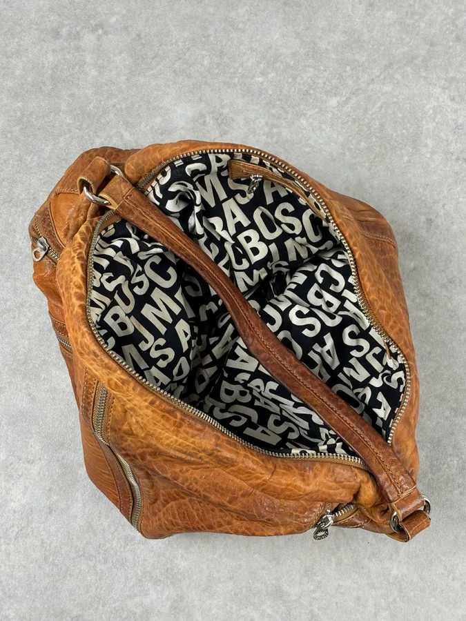Marc Jacobs Orange Grained Leather Avant-Garde Multi Zips Handle Bag - Image 7