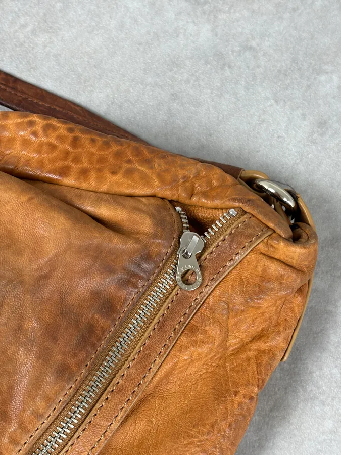 Marc Jacobs Orange Grained Leather Avant-Garde Multi Zips Handle Bag - Image 8