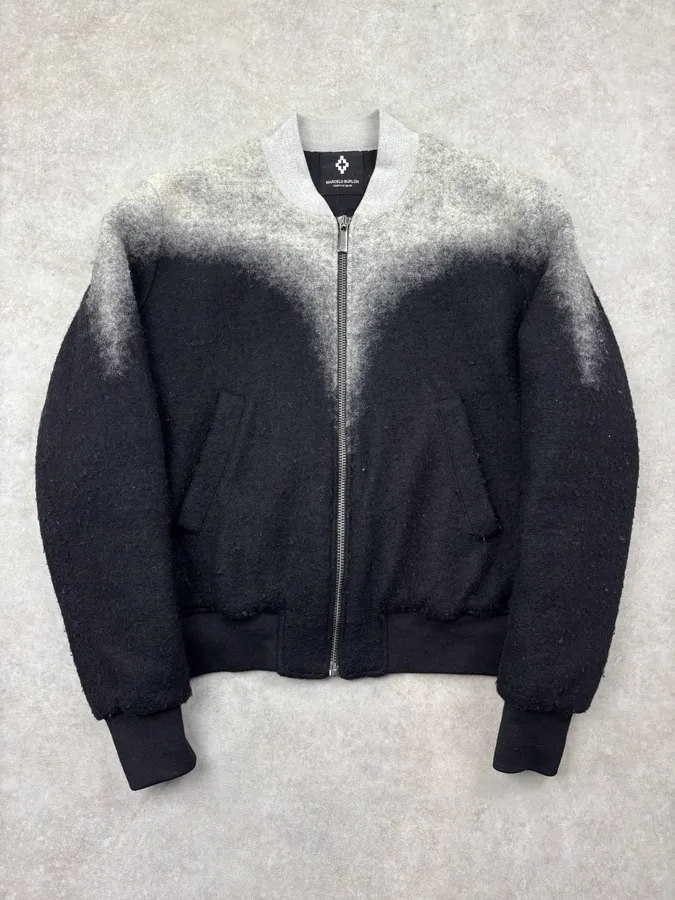 Marcelo Burlon Black & Grey Wool Bomber Jacket