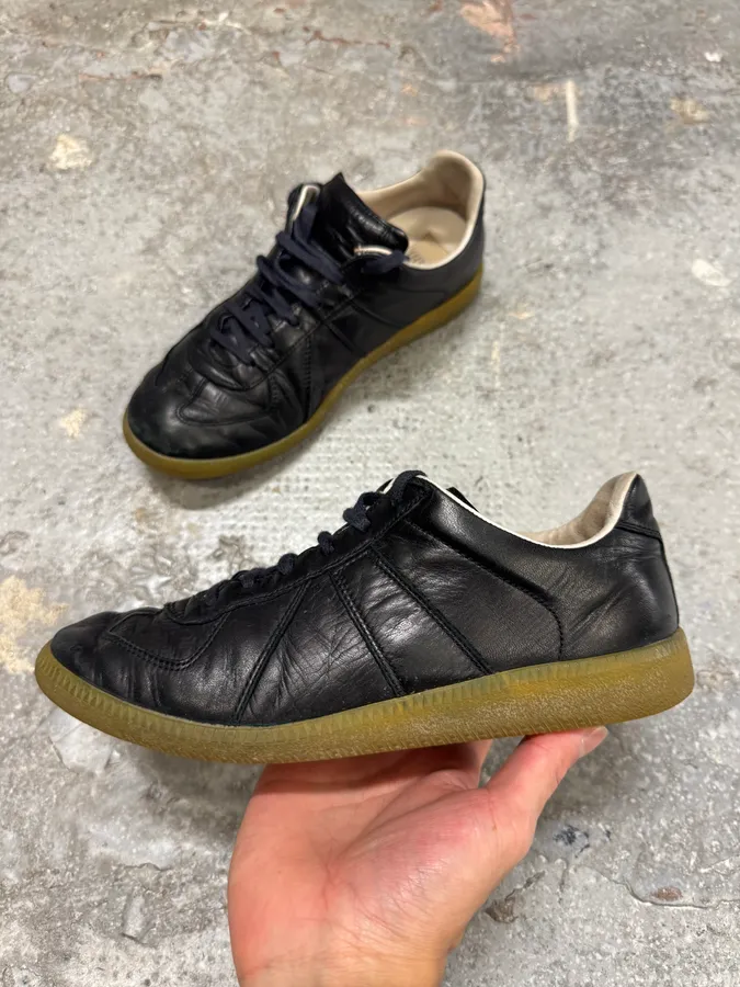 Margiela Replica Black Leather Gum Shoes Sneakers - Image 2