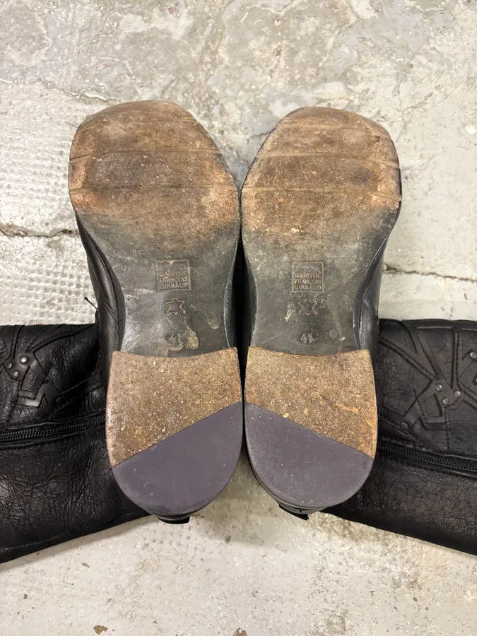 Marithé + François Girbaud Black Signature Ankle Leather Boots - Image 6