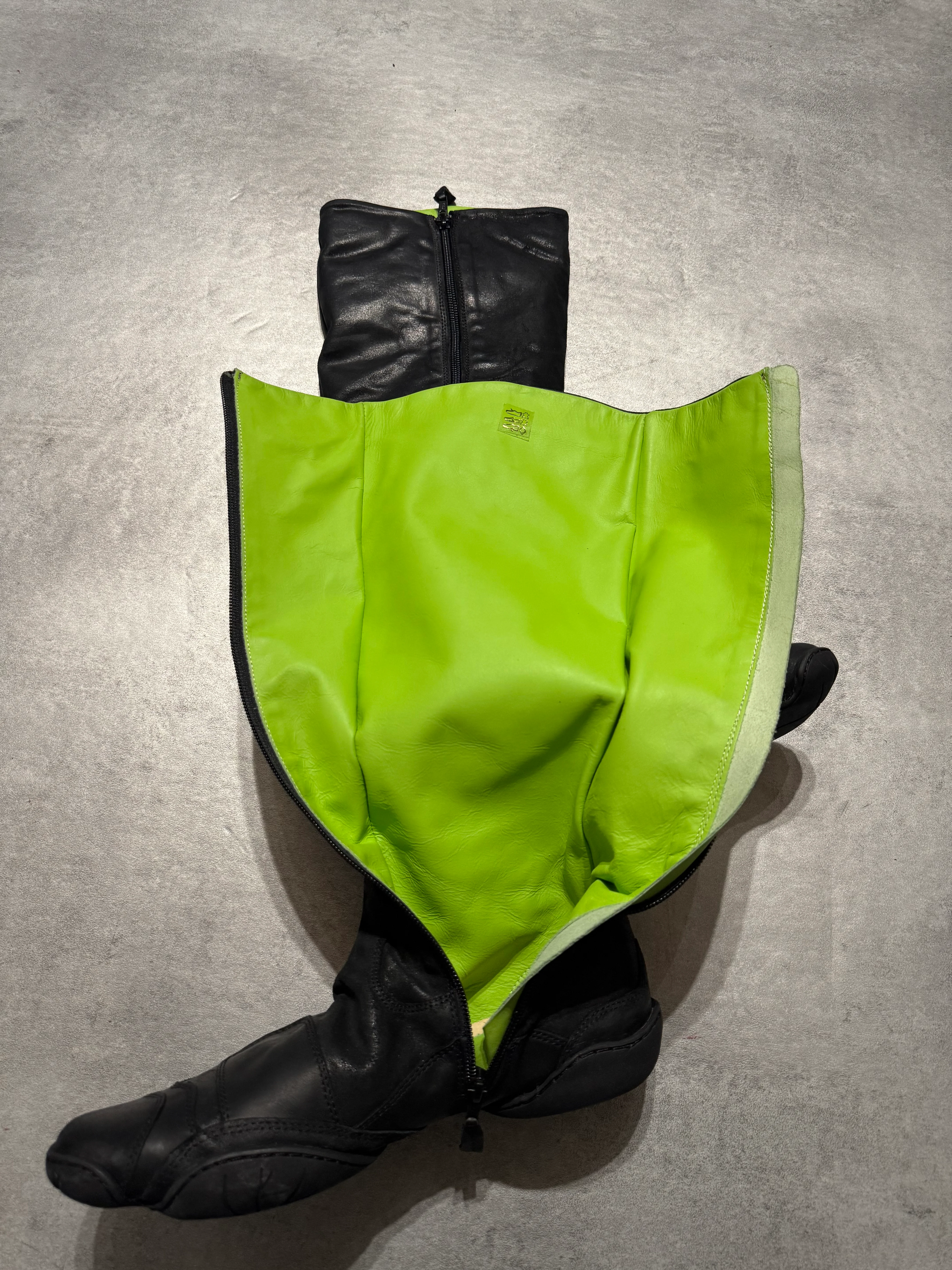 Marithé + François Girbaud Suede Black Leather Ninja High Boots - Image 9