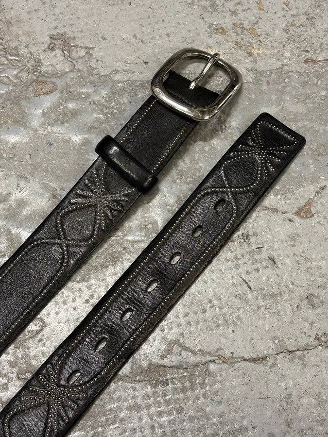 Marithé + François Girbaud Black Embellished Leather Belt - Image 5