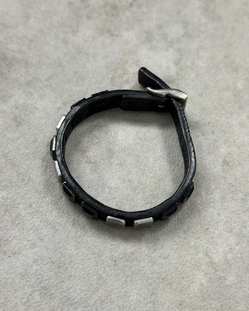 Marithé + François Girbaud Black Leather Bracelet - Image 2