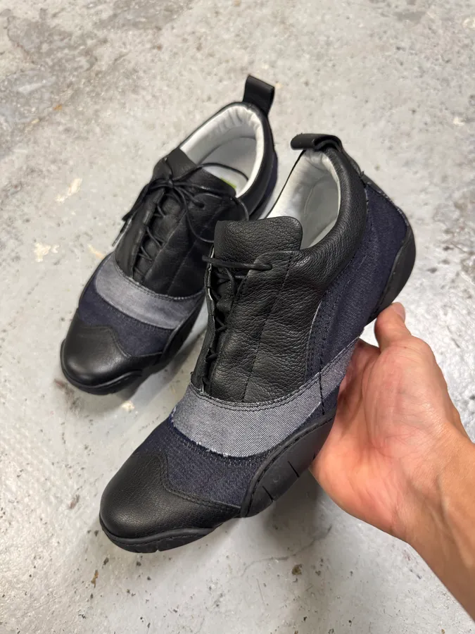 Marithé François Girbaud Leather Denim Brut Low Top Sneakers - Image 5