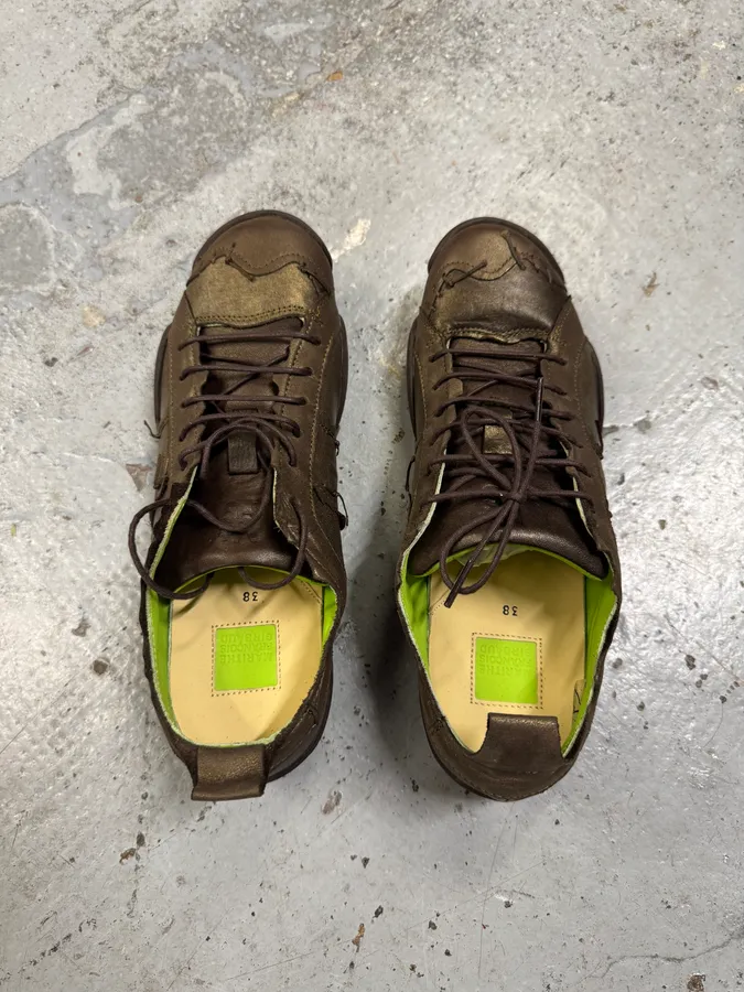 Marithé + François Girbaud Mumus Gold Leather Low Top Sneakers - Image 4