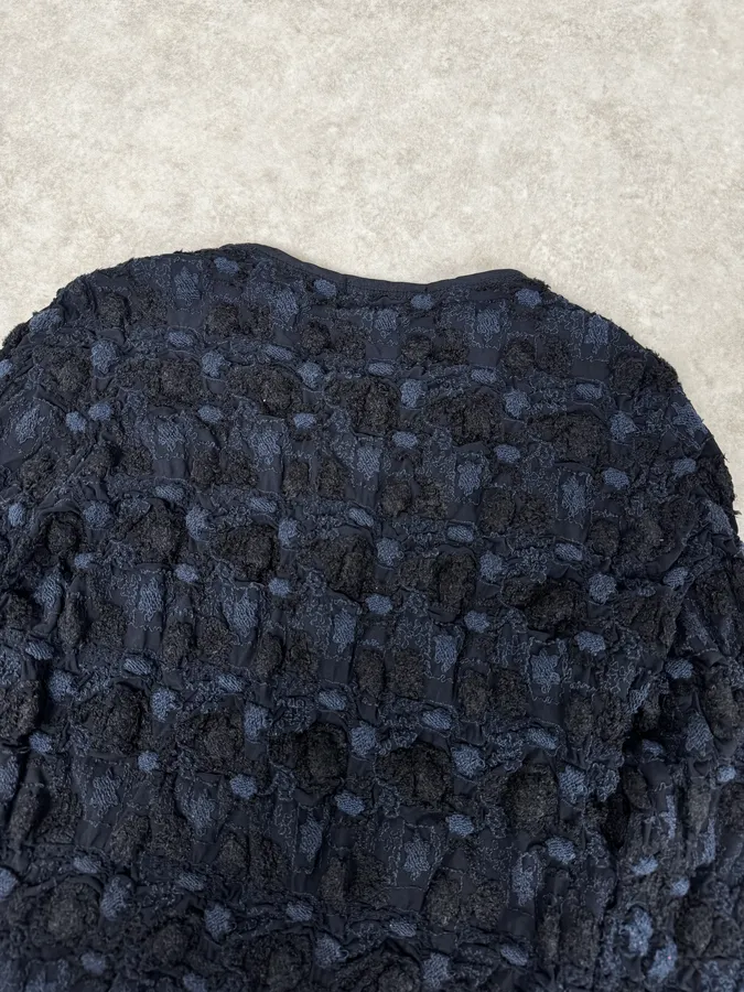 Marithé + François Girbaud Navy Textured Flowers Cardigan - Image 6