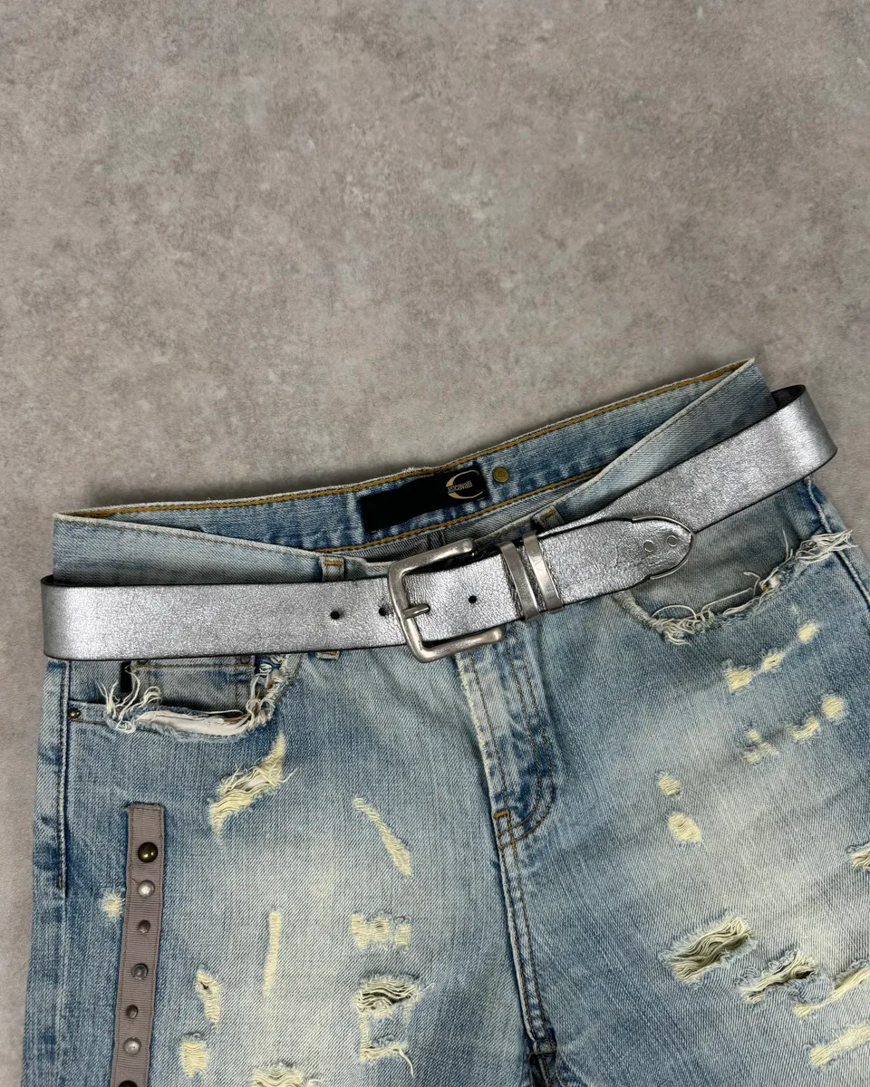 Marithé + François Girbaud Silver Leather Belt
