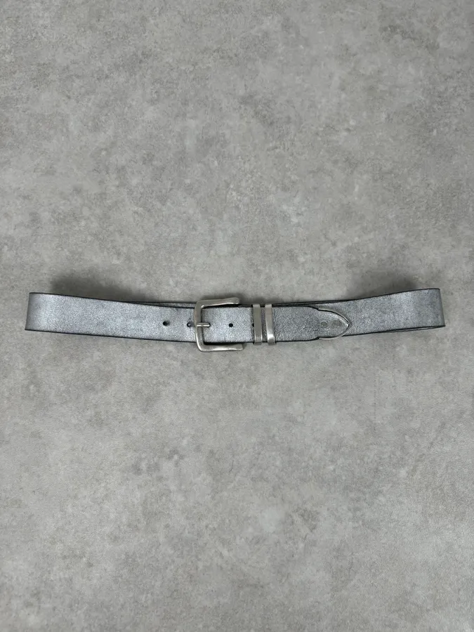 Marithé + François Girbaud Silver Leather Belt - Image 3