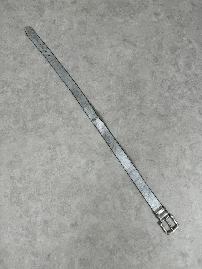 Marithé + François Girbaud Silver Leather Belt - Image 7