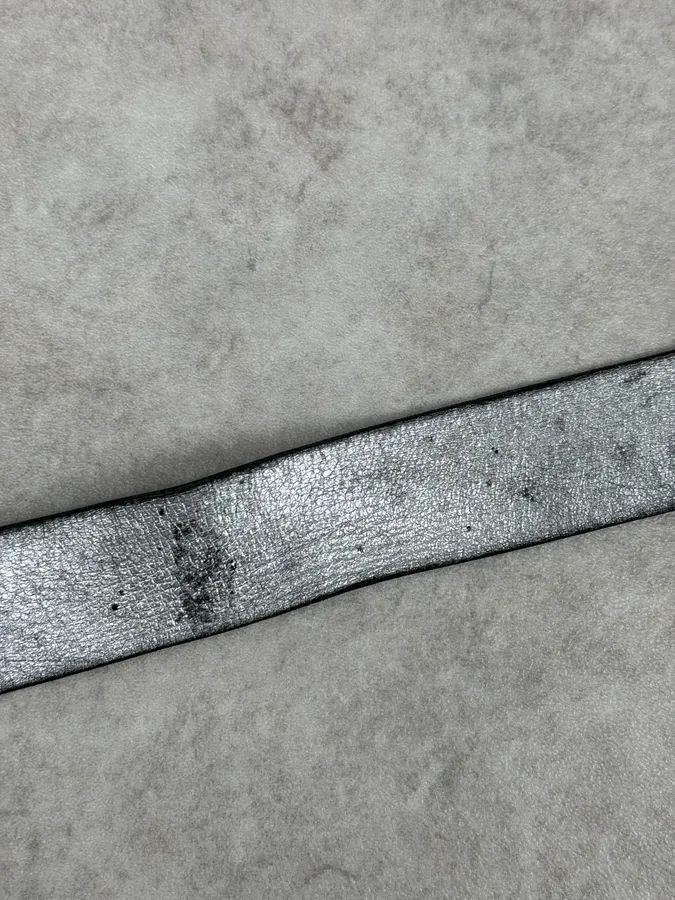 Marithé + François Girbaud Silver Leather Belt - Image 8