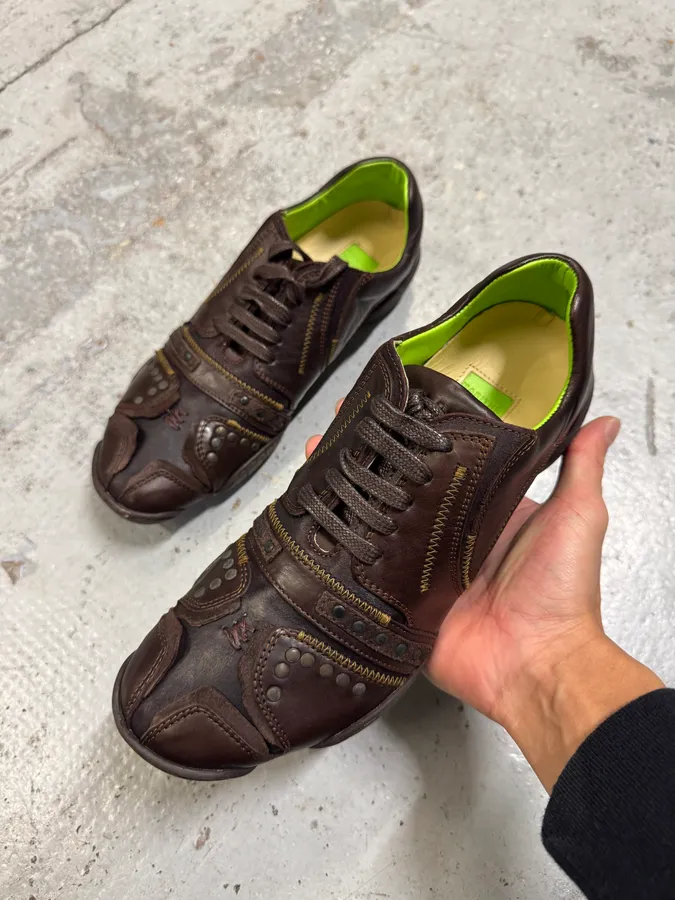 Marithé + François Girbaud Studded Wash Cacao Low Top Sneakers - Image 5