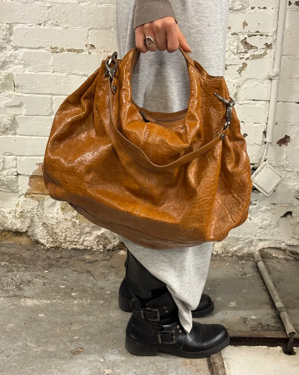 Marni Brown Cognac Hobo Leather Bag - Image 3
