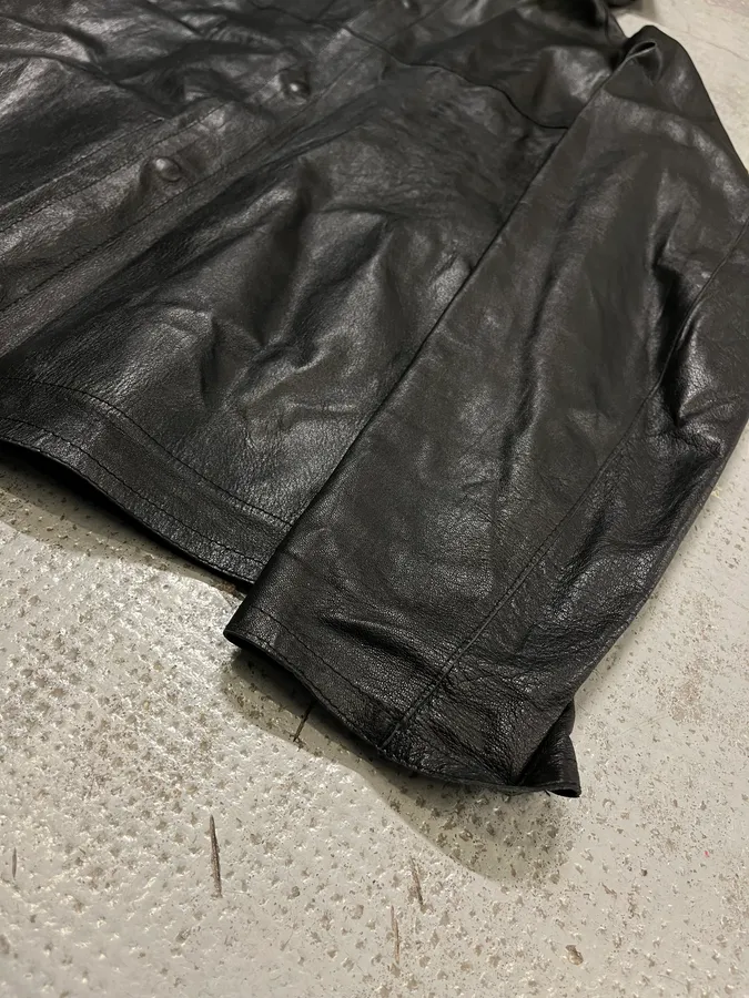 Massimo Rebecchi Black Ninja Leather Hooded Jacket - Image 6