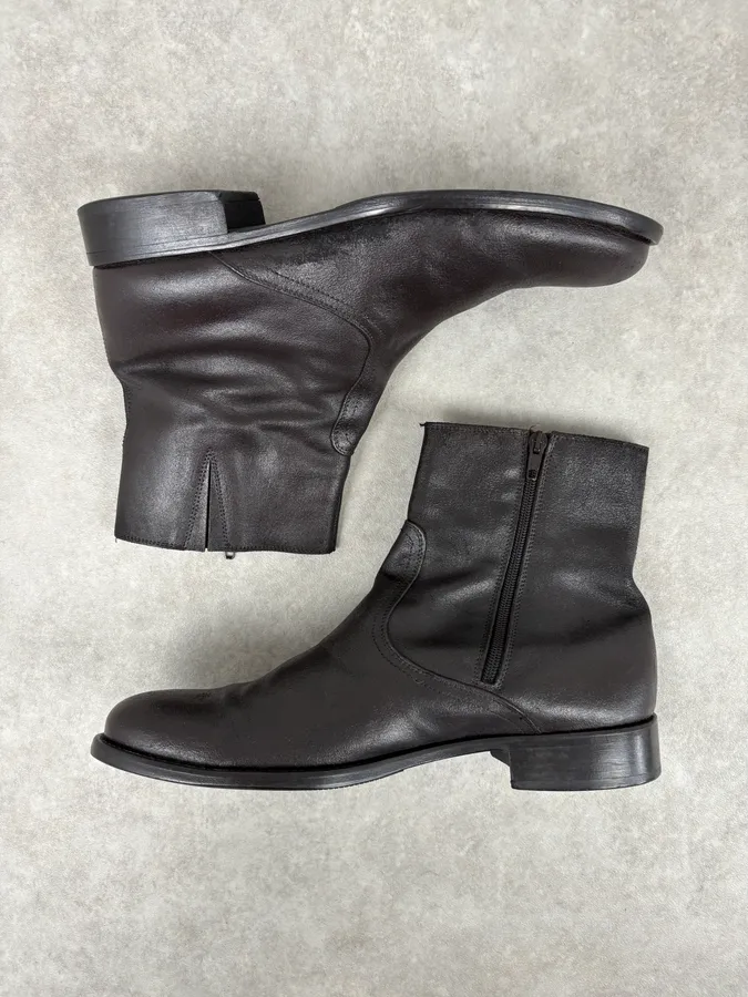 Massimo Rebecchi Brown Minimalist Leather Boots - Image 5