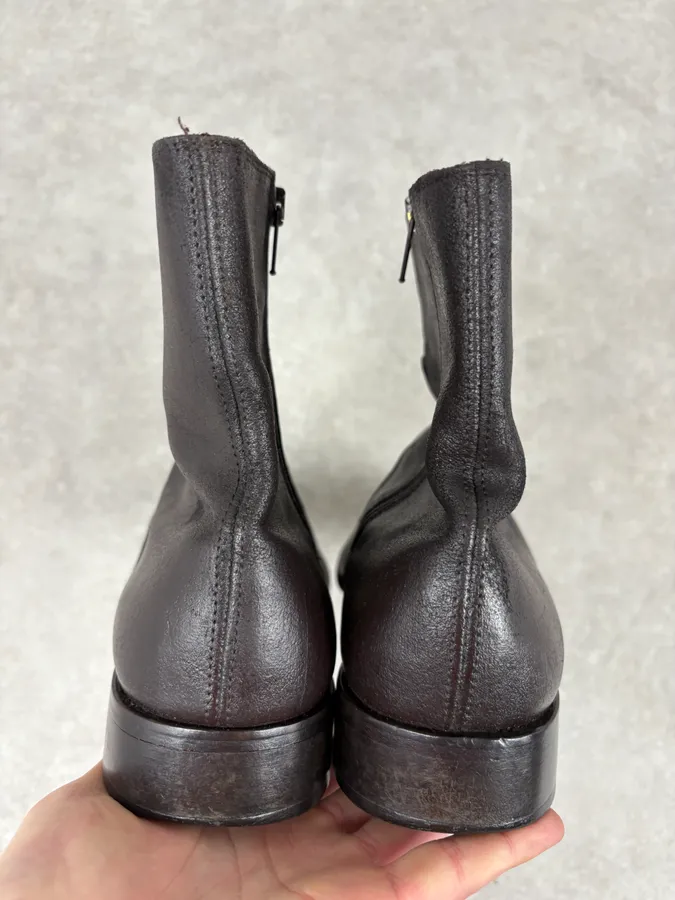 Massimo Rebecchi Brown Minimalist Leather Boots - Image 6