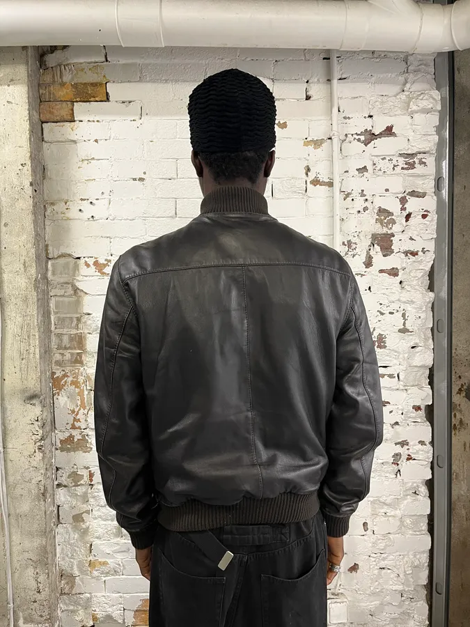 Massimo Rebecchi Buttoned Brown Leather Jacket - Image 2