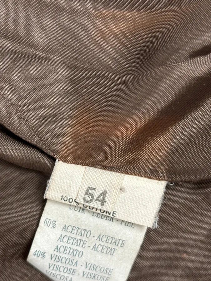 Massimo Rebecchi Buttoned Brown Suede Leather Jacket - Image 10