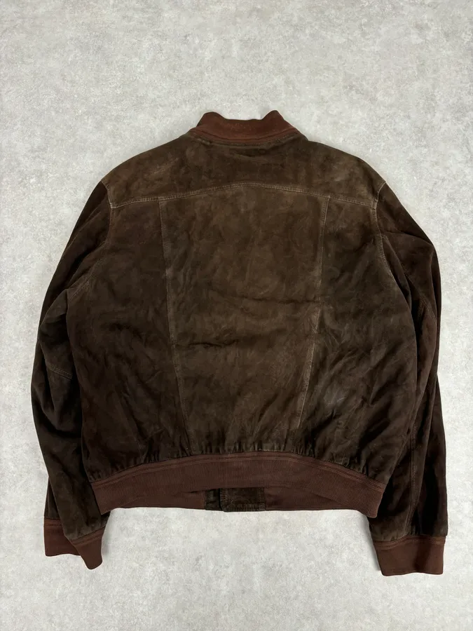 Massimo Rebecchi Buttoned Brown Suede Leather Jacket - Image 5