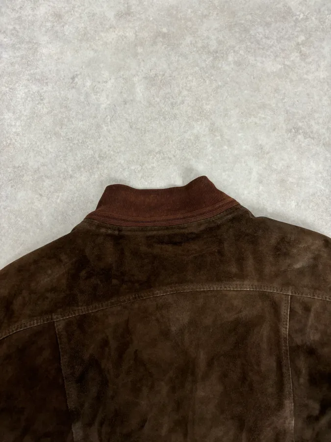 Massimo Rebecchi Buttoned Brown Suede Leather Jacket - Image 6